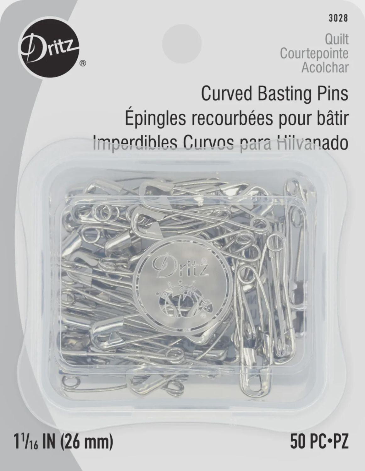 Curved Basting Pins Size  26mm 50ct