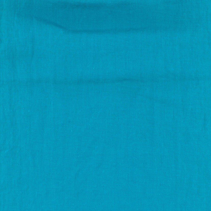 Cyan Solid Cotton Linen Sheeting Kokka