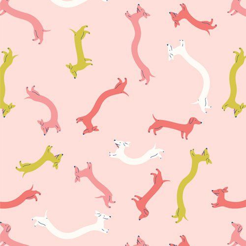Dachshund Wiggles Snug Flannel by Art Gallery Fabrics