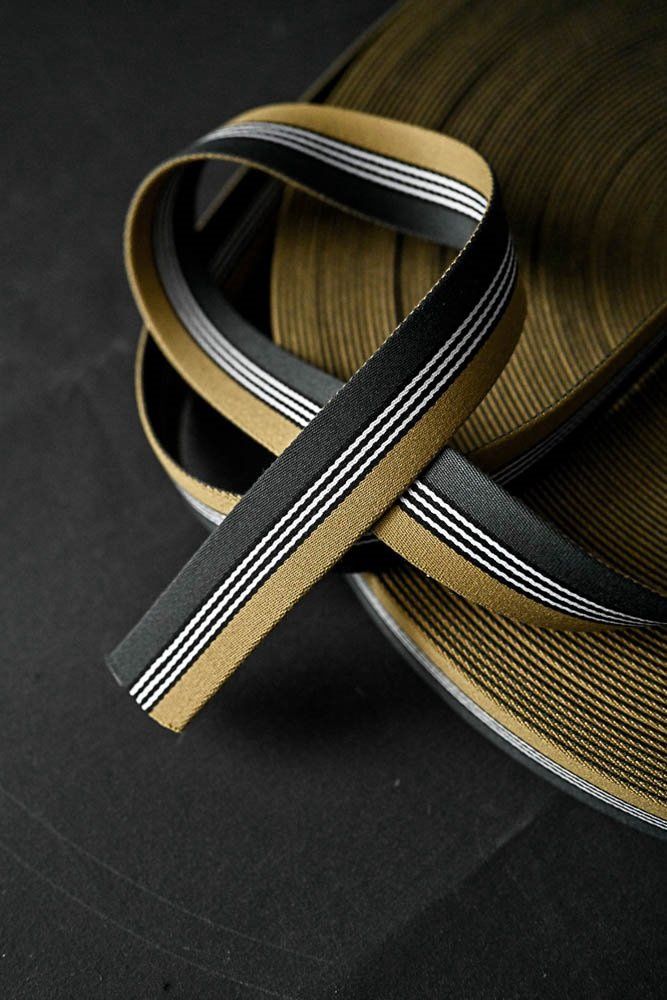 Dashing Gold/Green Webbing - 35mm - Merchant &amp; Mills