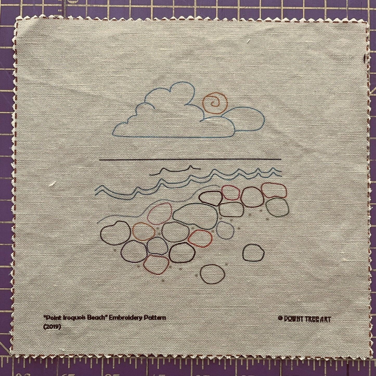 DIY Embroidery Kit - Brown Point Iroquois Beach - Downy Tree Art