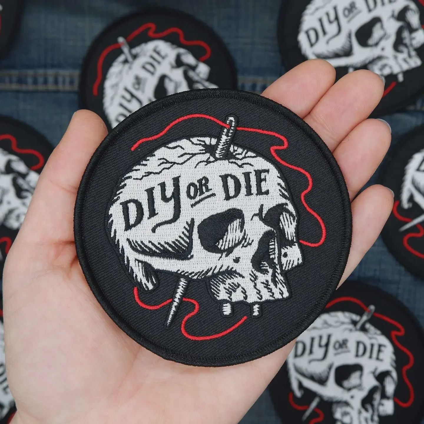 Diy or Die Embroidered Patch Cat Coven