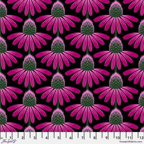 Echinacea Ruby Cotton Lawn Free Spirit Fabrics