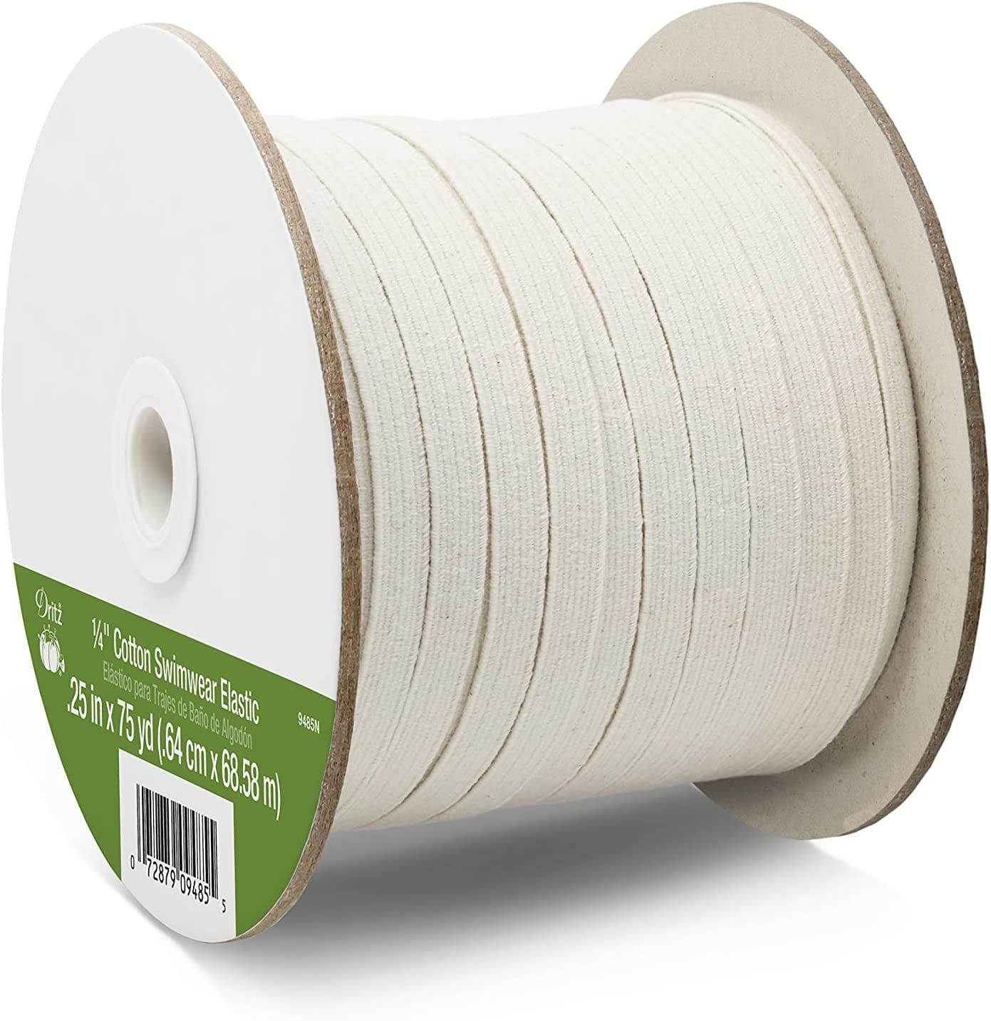 Elastic Swimwear natural 1/4" braided by the yard