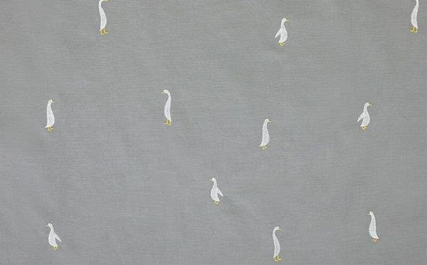 Embroidered Cotton Goose Grey Japanese Import