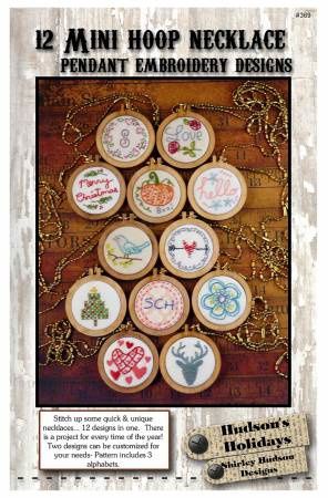 Embroidery 12 Mini Hoop Necklace Pendant Embroidery Designs