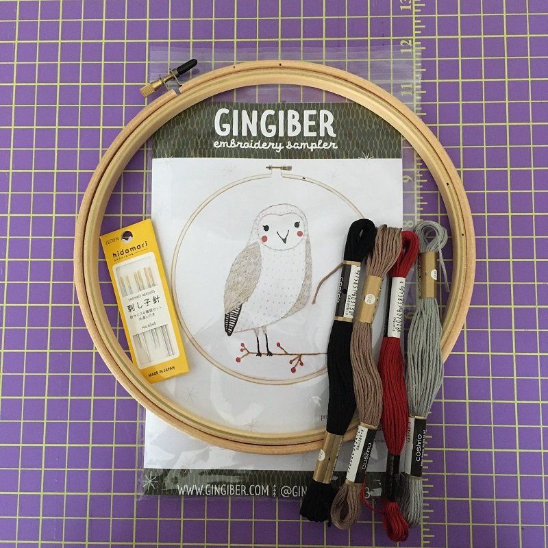 Embroidery Kit - Holiday Merriment - Owl Complete Kit