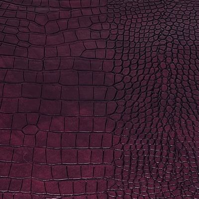 Faux Large Crocodile Vinyl Burgundy / Brown 18" x 54"