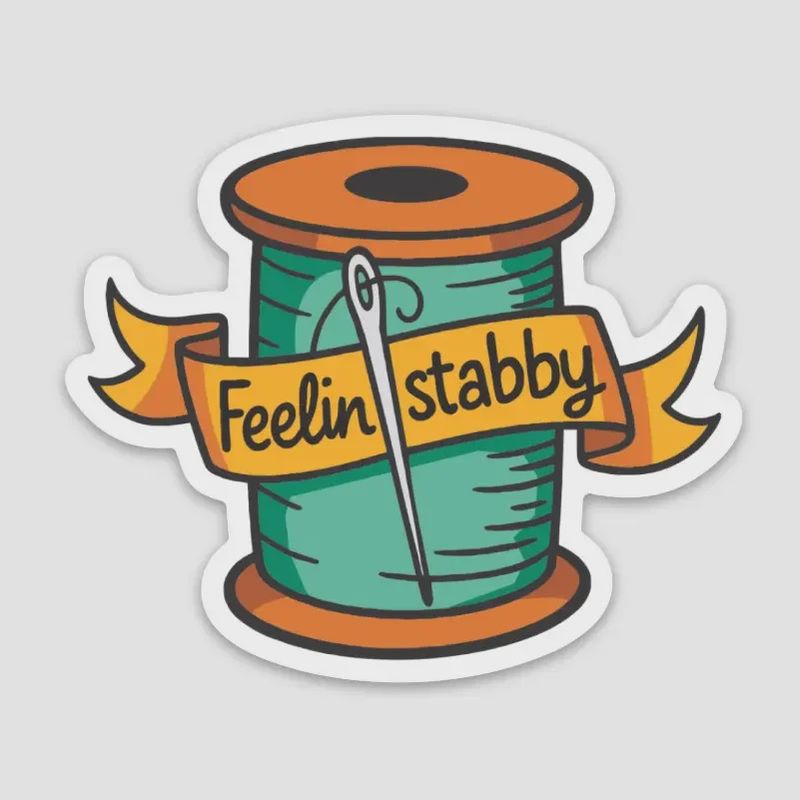 Feelin' Stabby Vinyl Sticker Purple Pineapple Studio
