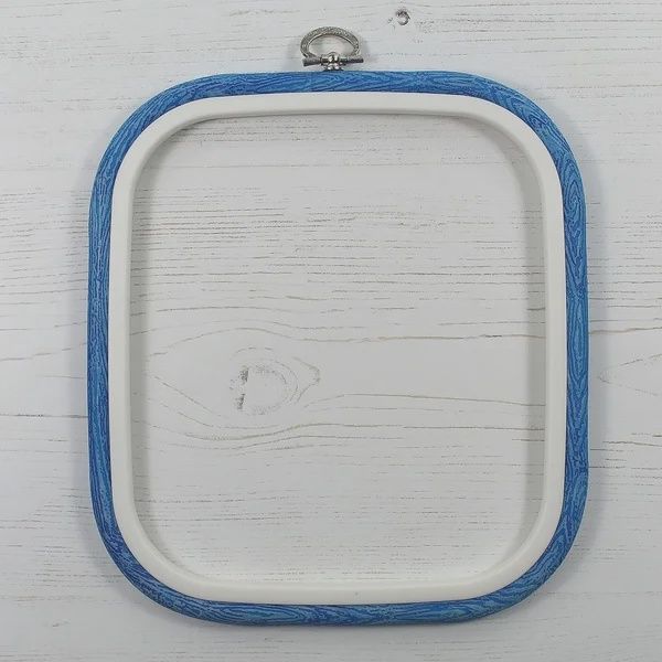 Flexi Hoop Square 7" x 8" (Assorted Colors) Embroidery Hoop Nurge, Color: Blue