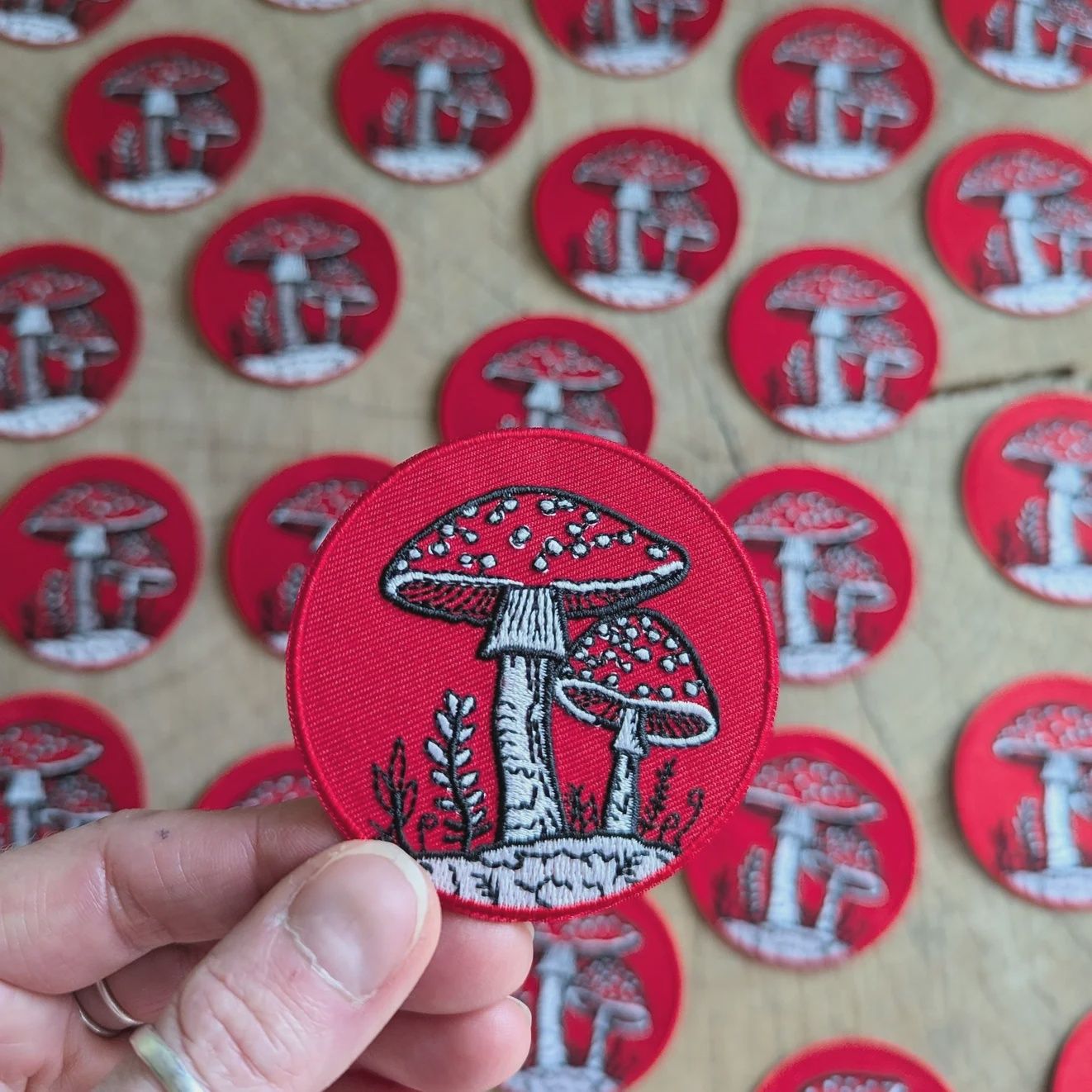 Fly Agaric Mushroom Red Embroidered Patch ilikesara