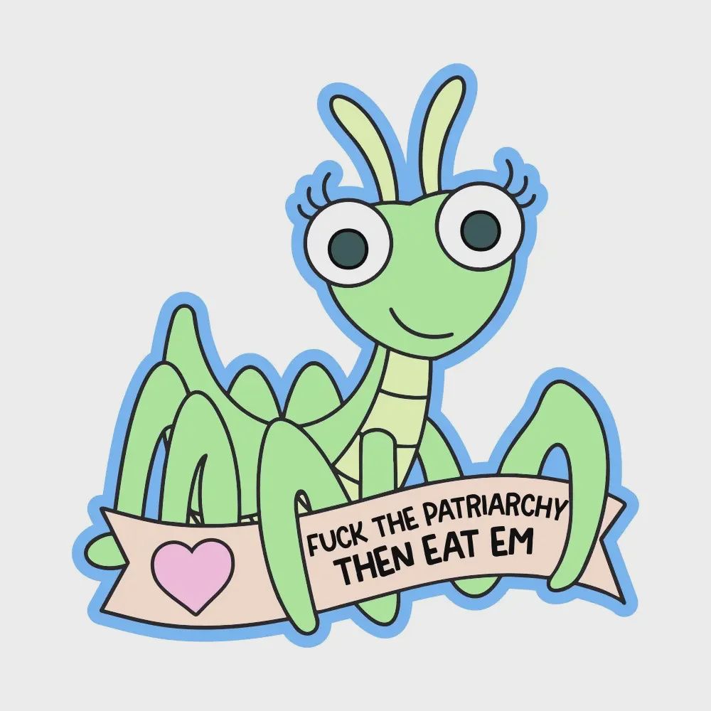 Fuck The Patriarchy Then Eat Em Vinyl Sticker Mouthy Broad