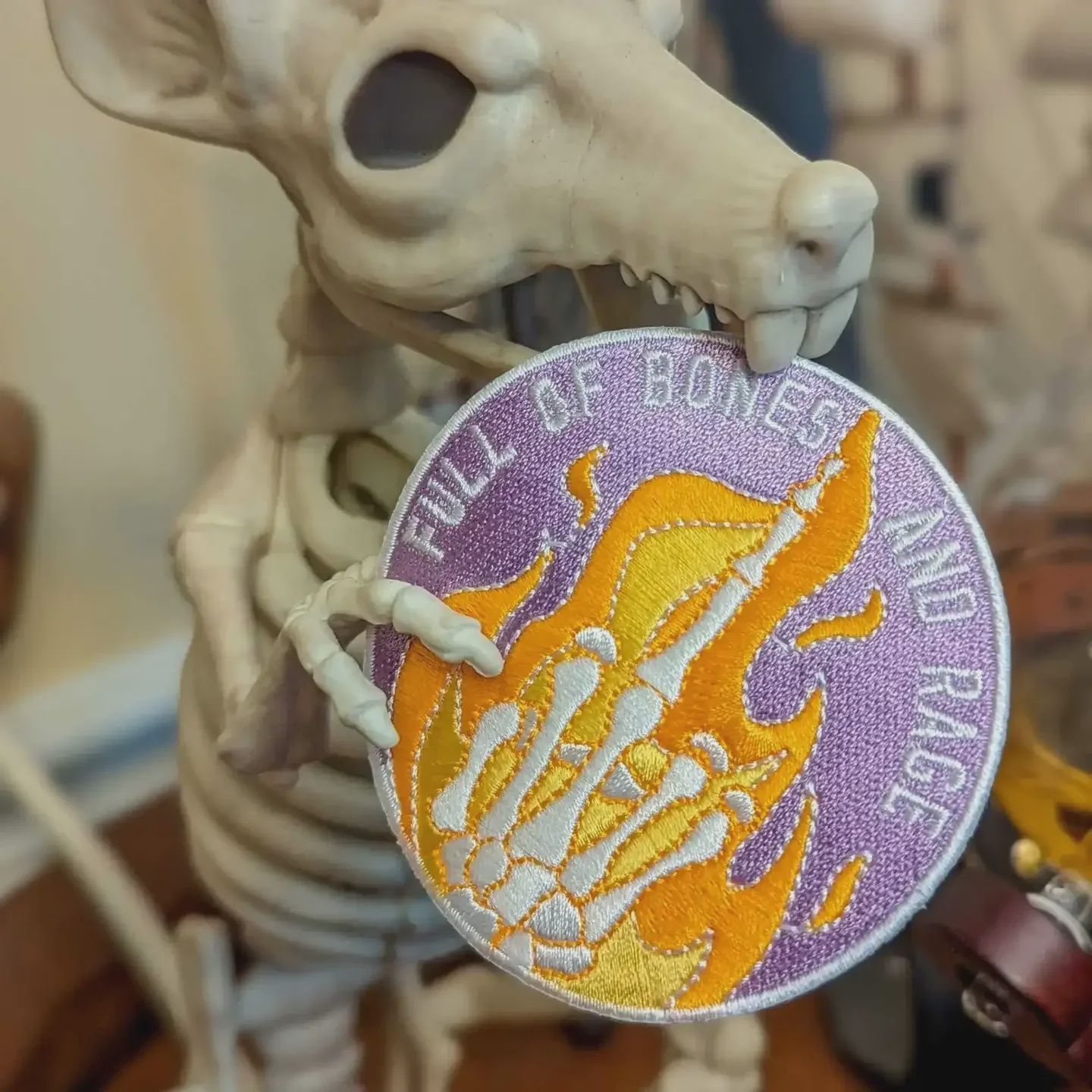 Full Of Bones and Rage Iron On Patch Cunning Linguist Co.