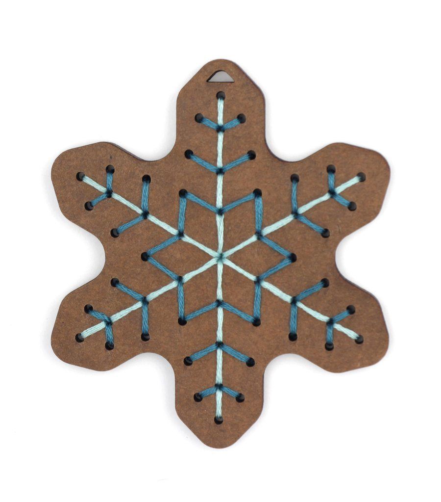 Gingerbread Snowflake DIY Embroidery Ornament Kit
