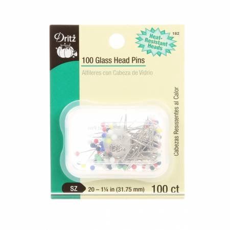 Glass Head Pins Size 20 1-1/4in 100ct Dritz