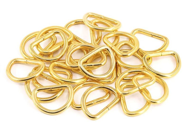 Gold Metal D Ring 3/4"