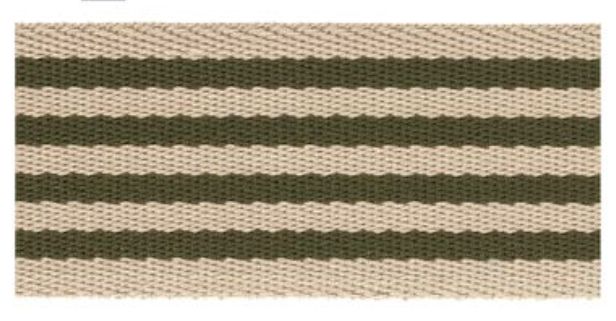 Green and Natural Two Toned Striped Webbing 1.5" wide