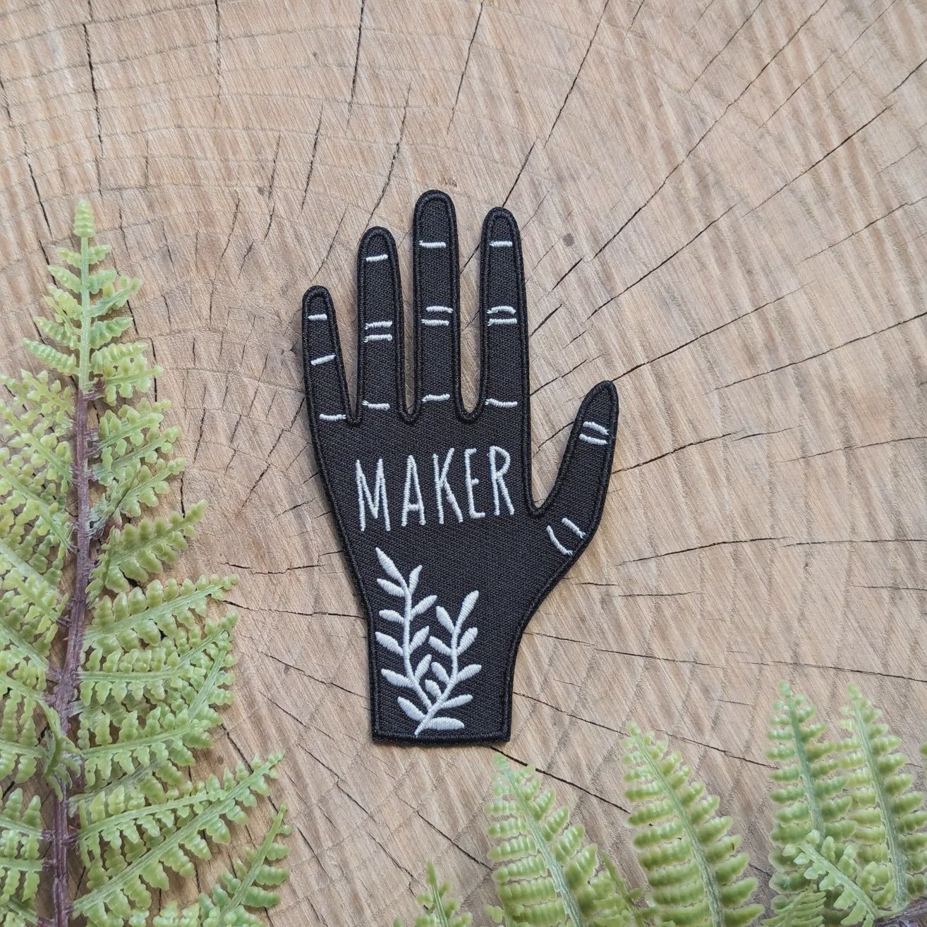 Hand Maker Black and White Embroidered Patch ilikesara