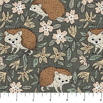 Hedgehogs Grassland Cotton Print Figo Fabrics