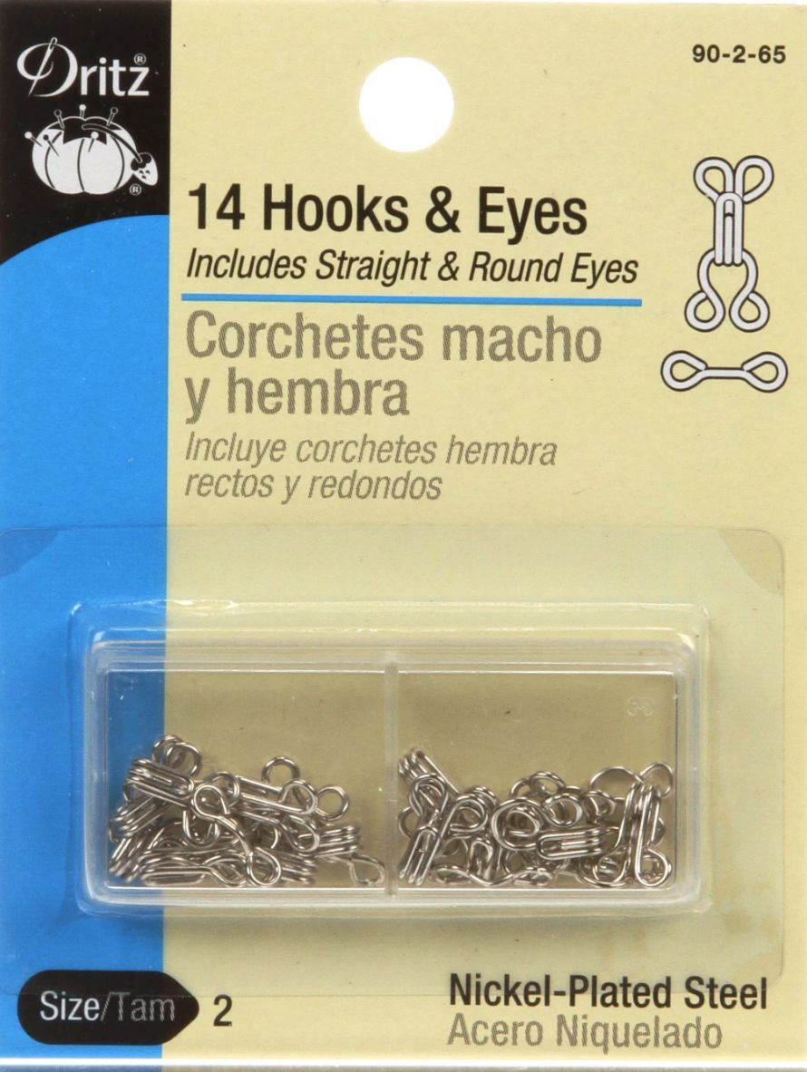 Hooks Eyes and Loops Nickel Size 2 14 sets