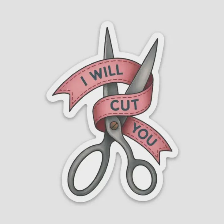 I Will Cut You Vinyl Sticker Purple Pineapple Studio