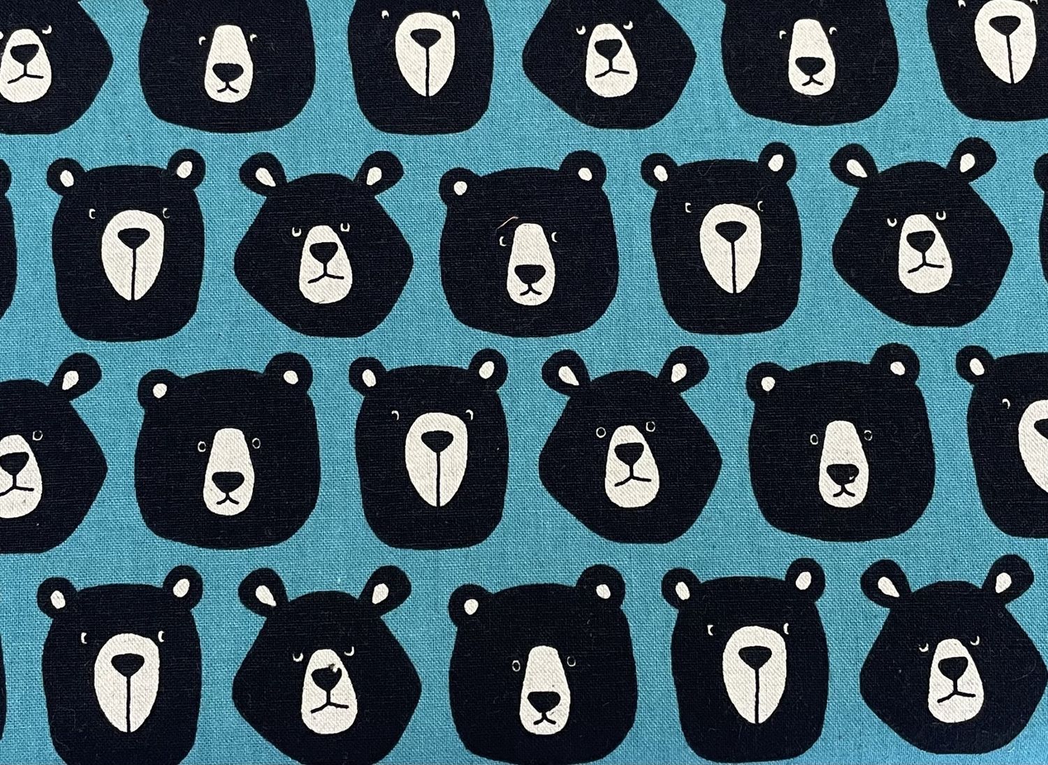 Japanese Cotton Flax Print Canvas Bears Sevenberry