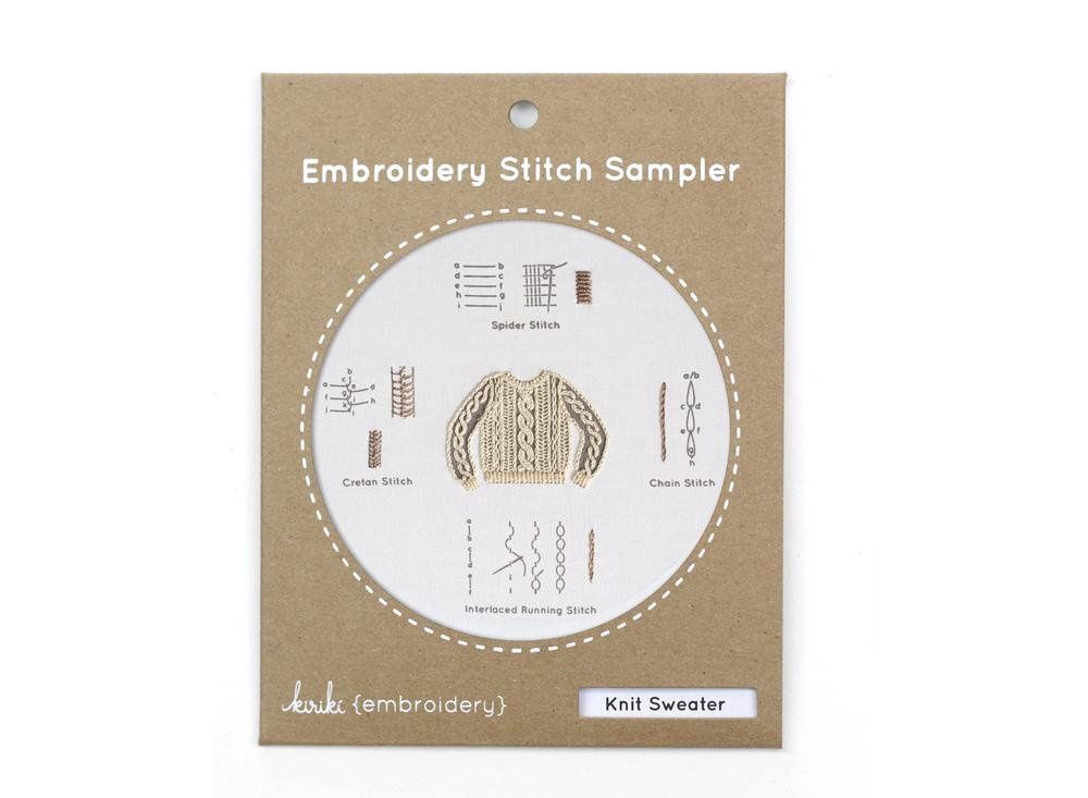 Knit Sweater Embroidery Sampler Kit - Kiriki Press
