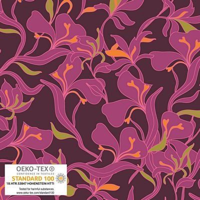 Large Flower Cerise Jersey Knit Avalana Stof Fabrics