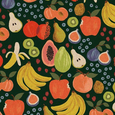 Fruit Stand Hunter Cotton/Linen Canvas Rifle Paper Co