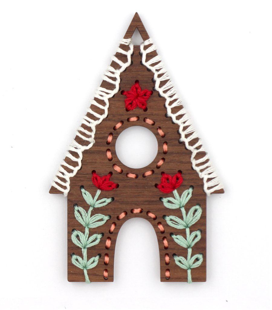 Gingerbread House DIY Embroidery Ornament Kit