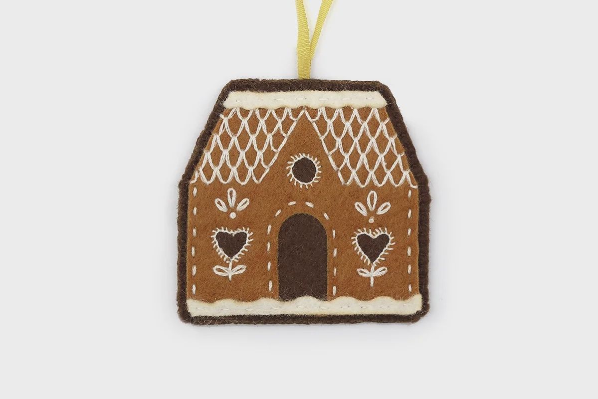 Gingerbread House Felt Ornament Kit - Kiriki Press