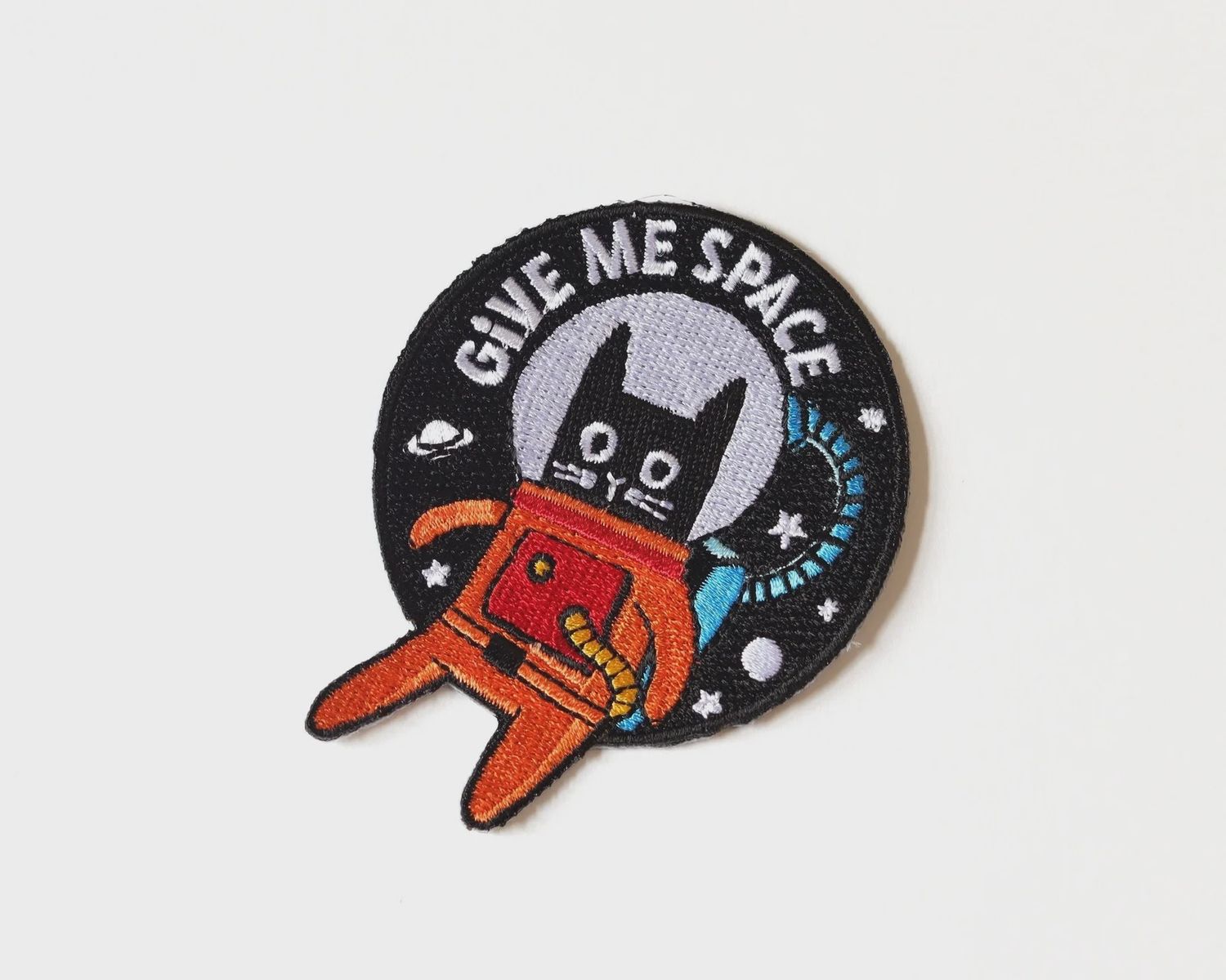 Give Me Space Cat Astronaut Iron-On Patch