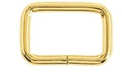 Gold Metal Rectangle Ring 1"