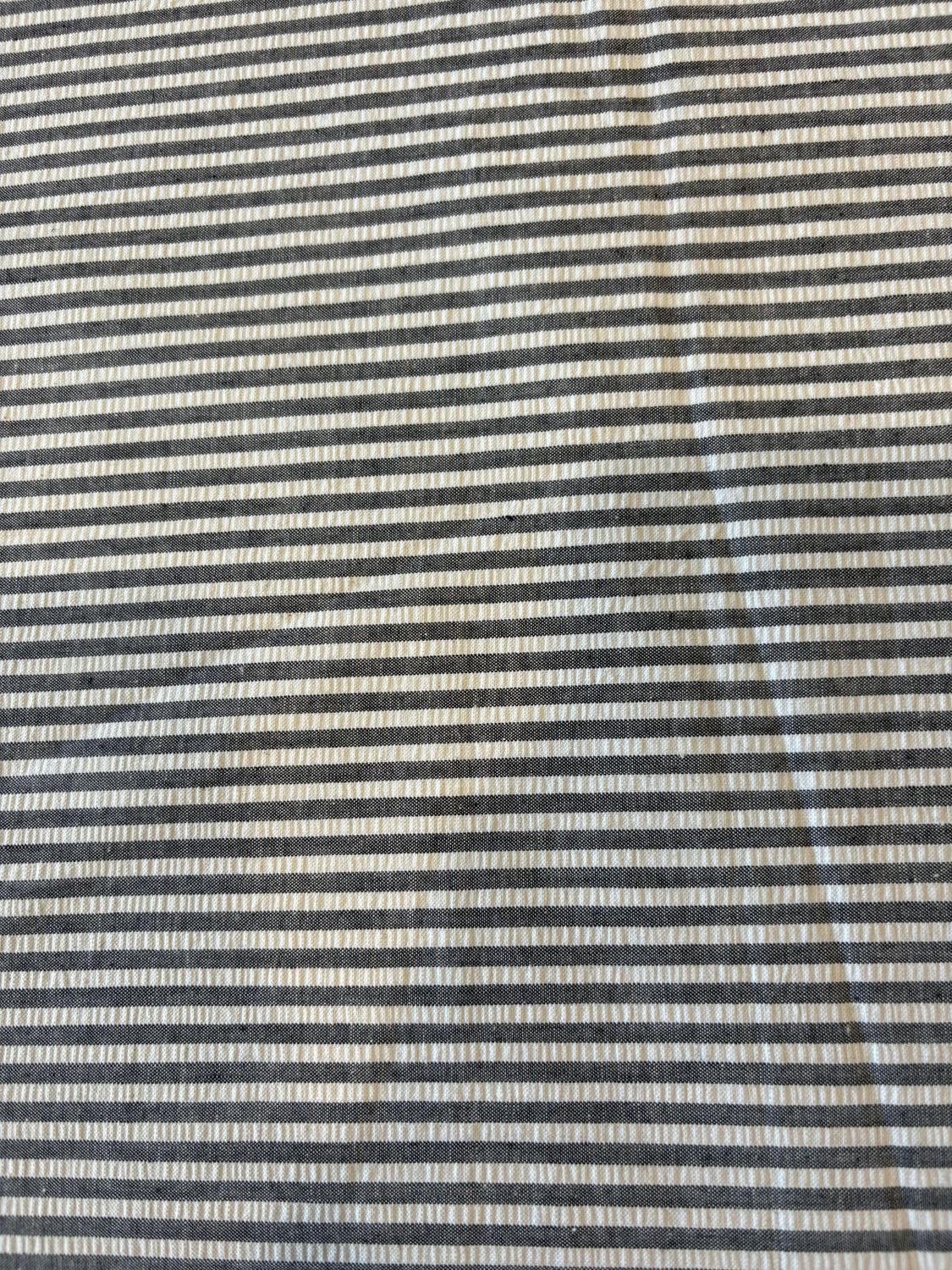 Grey Stripe Seersucker Vintage Cotton