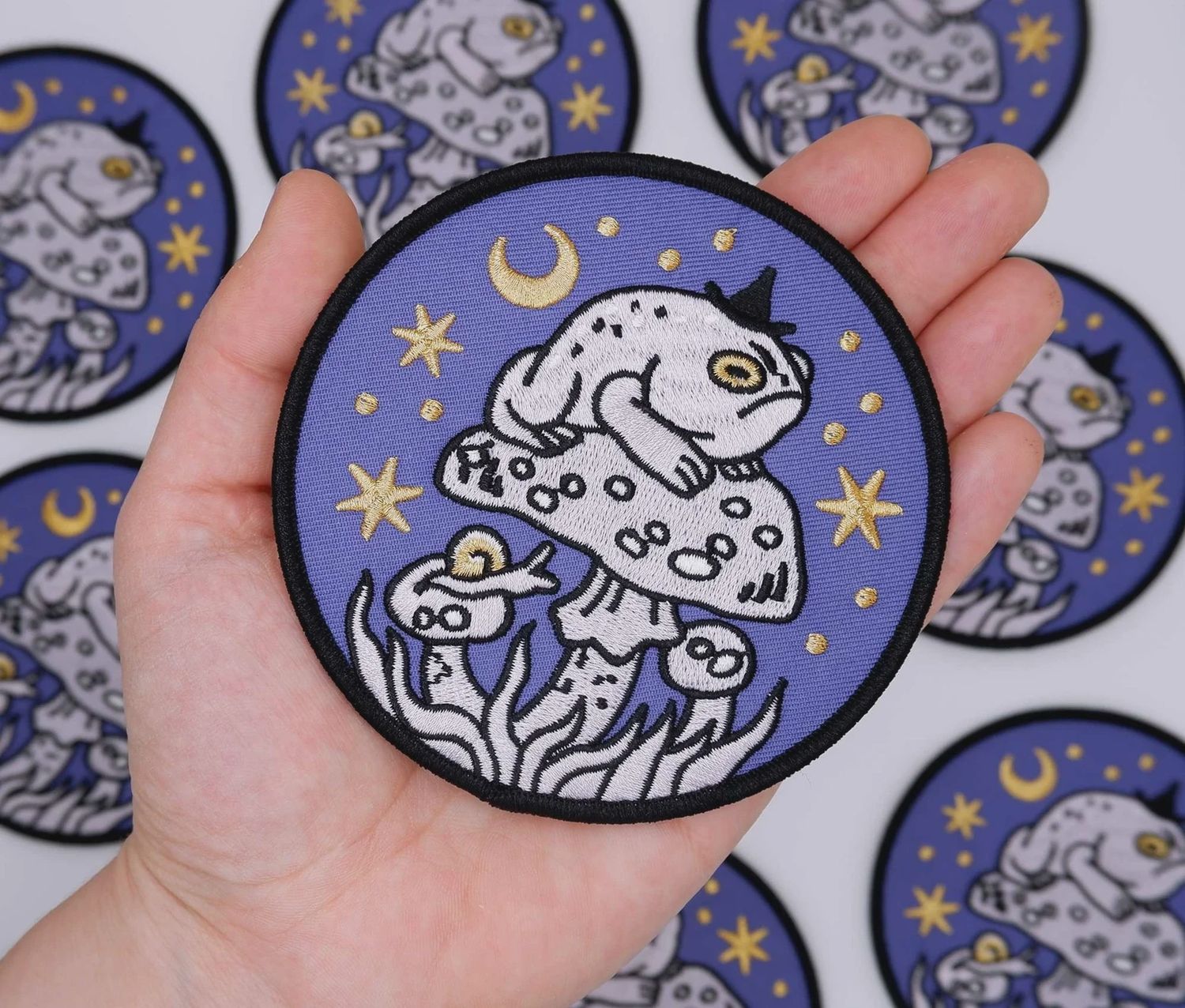 Grumpy Toad Witch Embroidered Patch Cat Coven