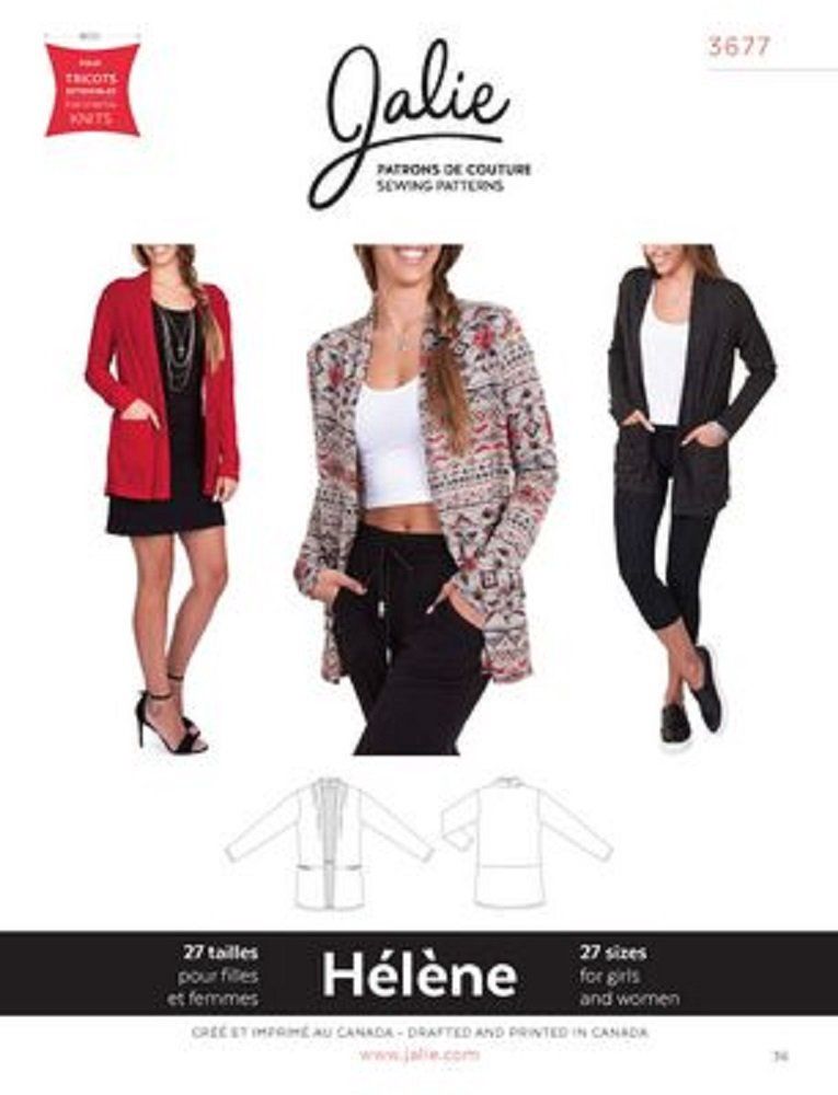 Helene Knit Shawl-Collar Cardigan - Jalie Patterns