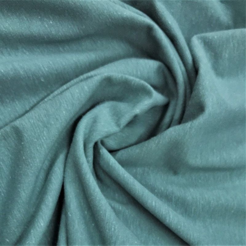 Hemp Organic Cotton Spandex Jersey - Mineral Blue/Green - 1 3/8 Yard Remnant