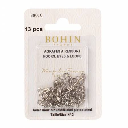 Hook Eyes &amp; Loops Nickel Sz 3 Bohin