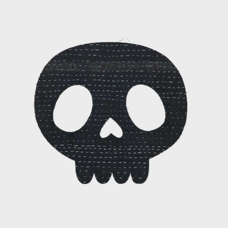 Iron-on Kantha Mending Patch Skull assorted colors