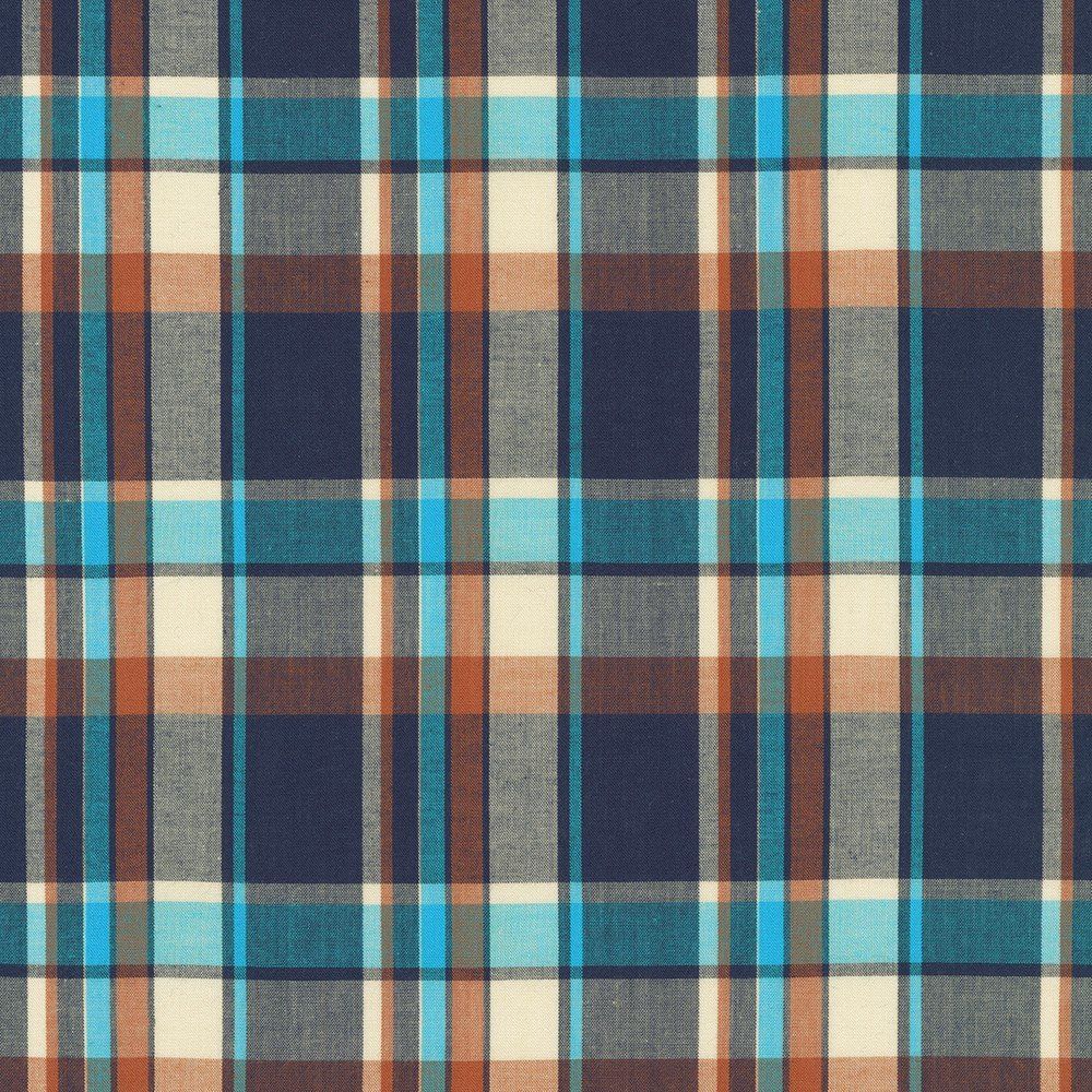 Mad for Madras Shirt-Weight Cotton Woven - Turquoise Plaid