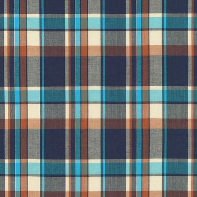 Mad for Madras Shirt-Weight Cotton Woven - Turquoise Plaid