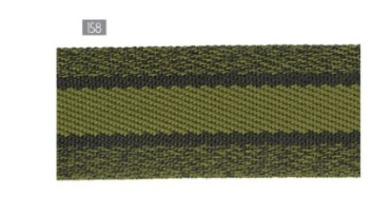 Green and Black Striped Webbing 1.5" wide