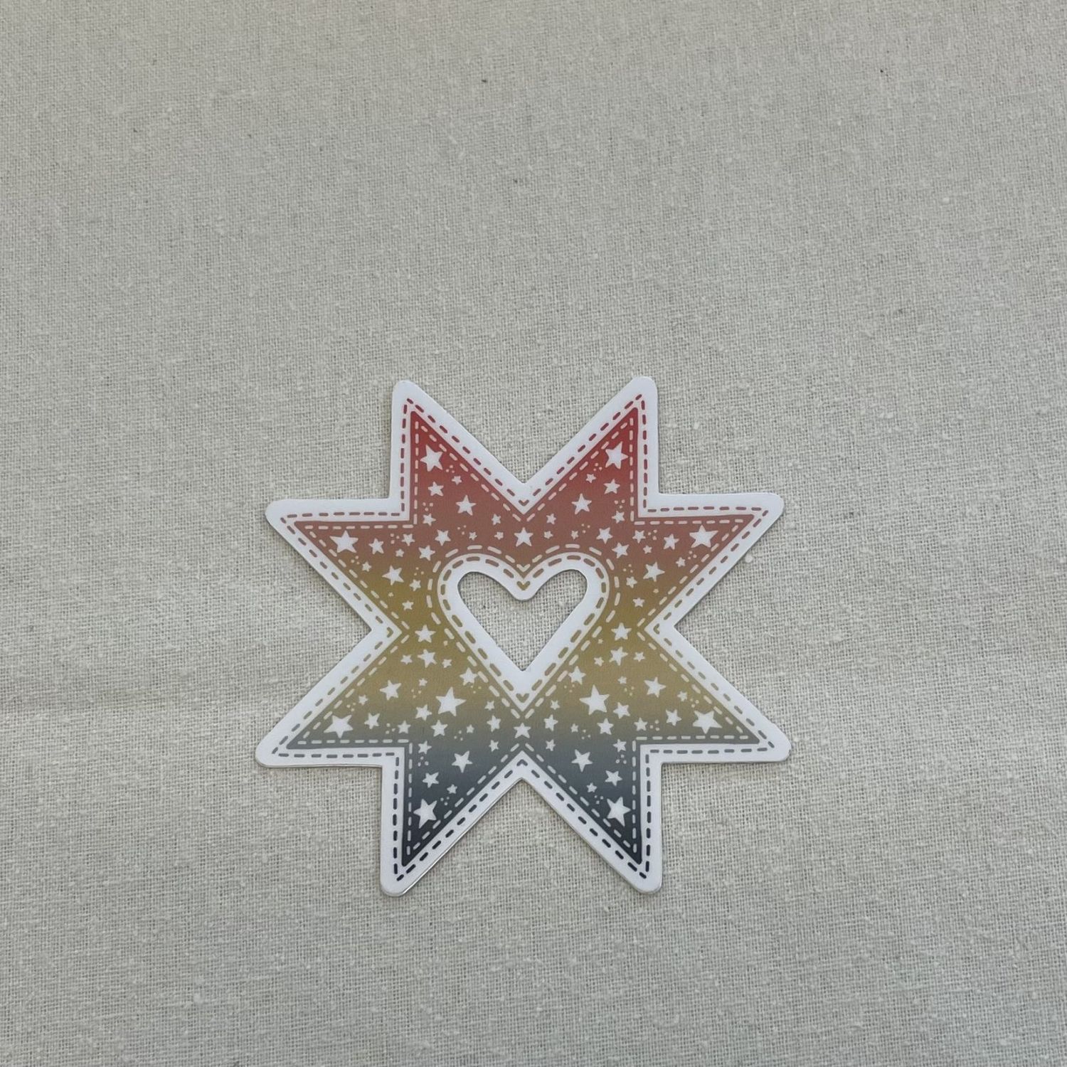 Hearts and Stars Sawtooth Star Vinyl Sticker