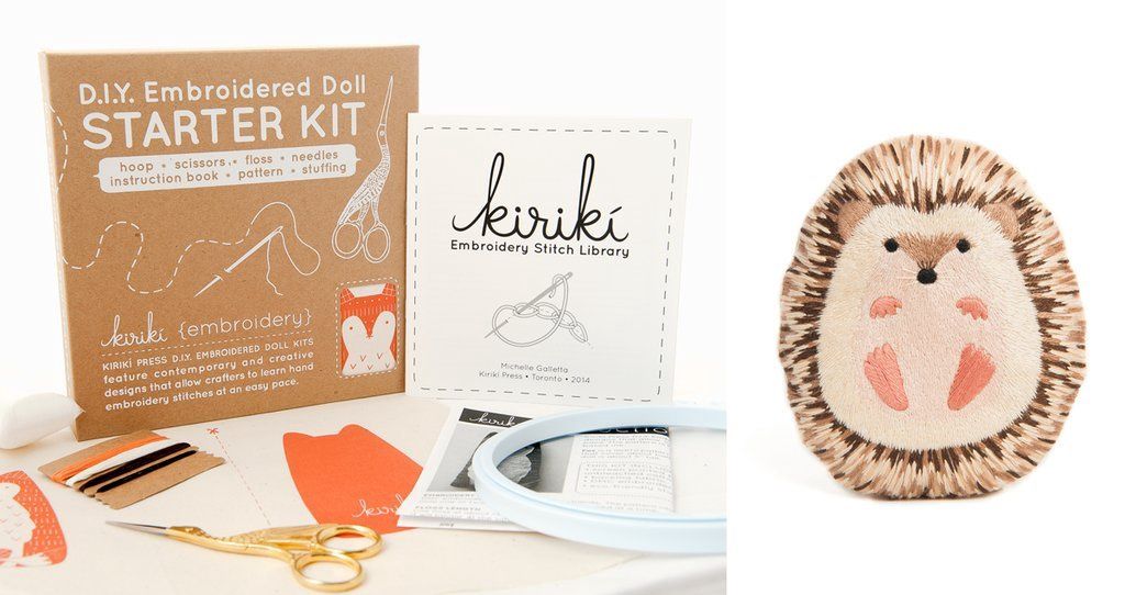 Hedgehog Embroidery Doll-Maker Starter Kit - Kiriki Press