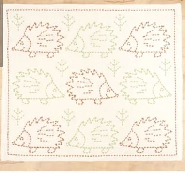 Hedgehog Sashiko Kit Japanese Import