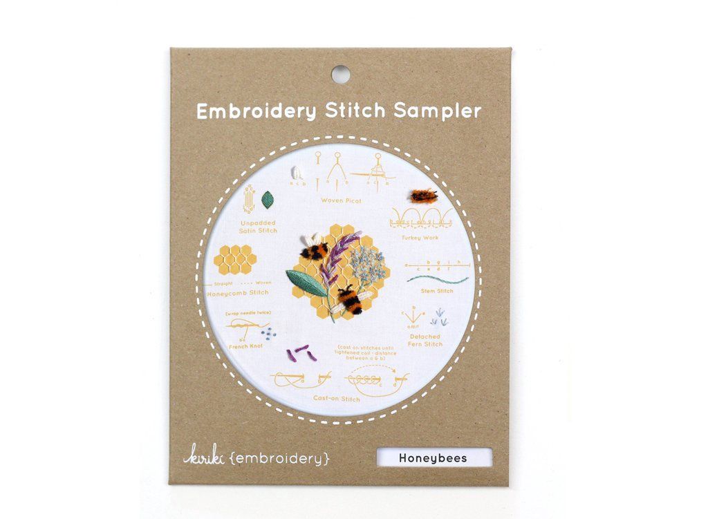 Honeybees Embroidery Sampler Kit - Kiriki Press