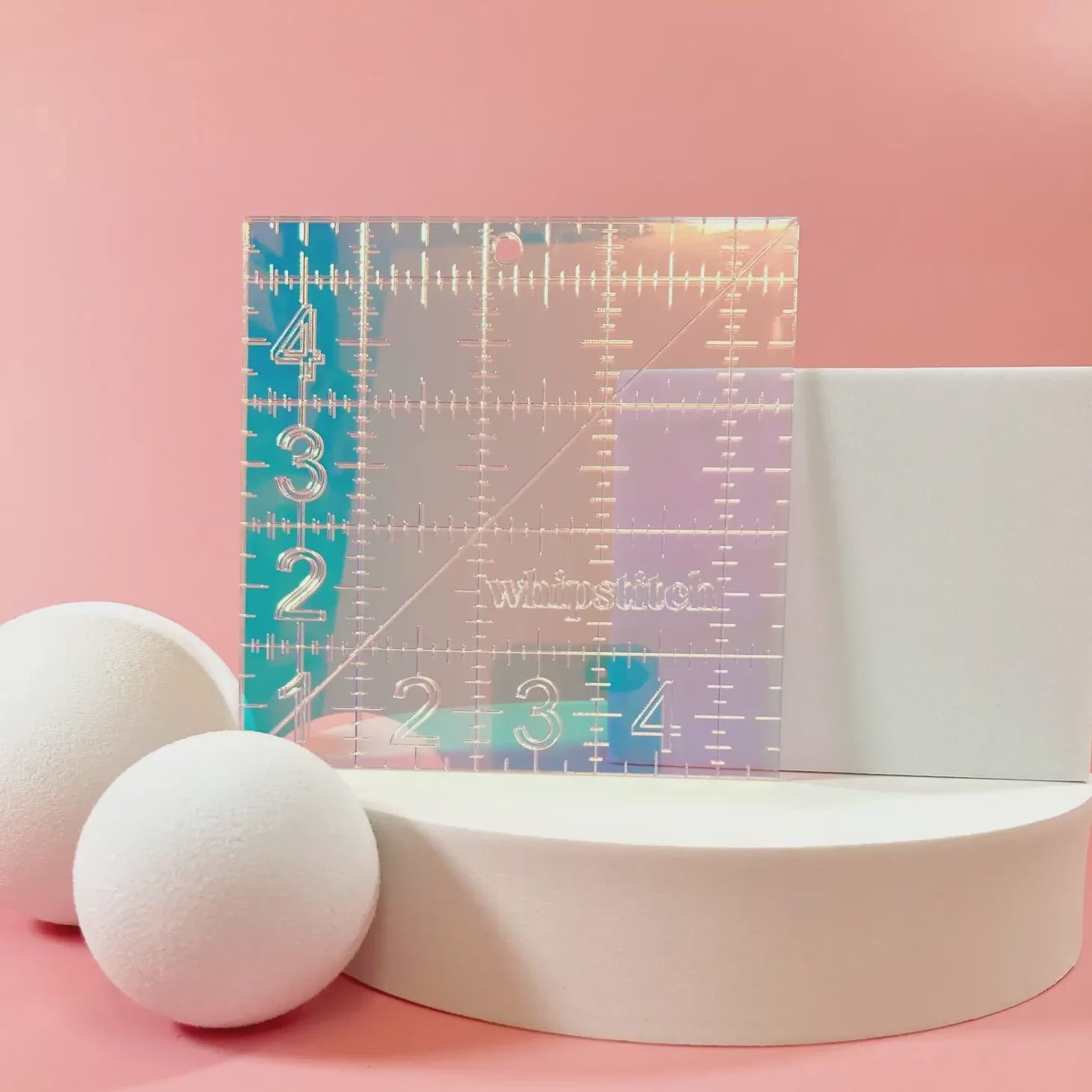 Iridescent quilting ruler 4.5 in square