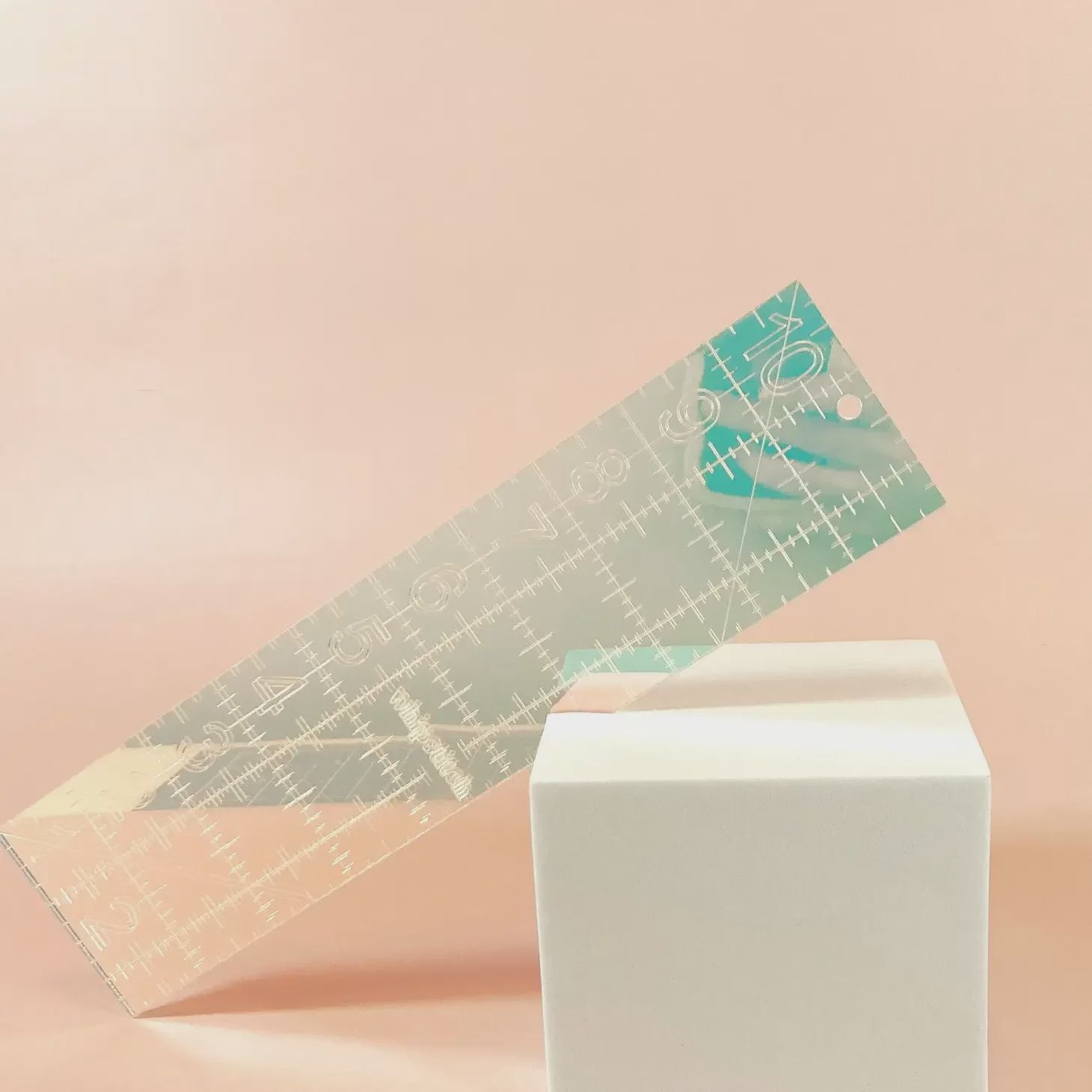 Iridescent quilting ruler 2.5 by 10 in