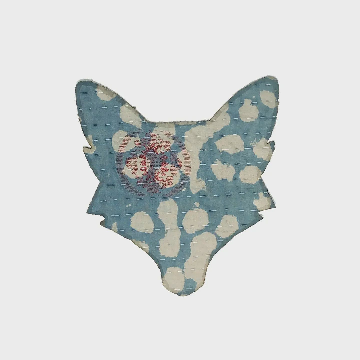 Iron-on Kantha Mending Patch Fox assorted colors