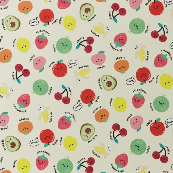 Japanese Imported Kawaii Fruit Polyester Twill 1/2 meter piece